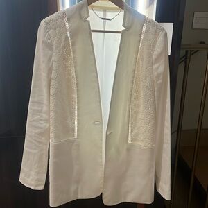 Elie Tahari white linen jacket